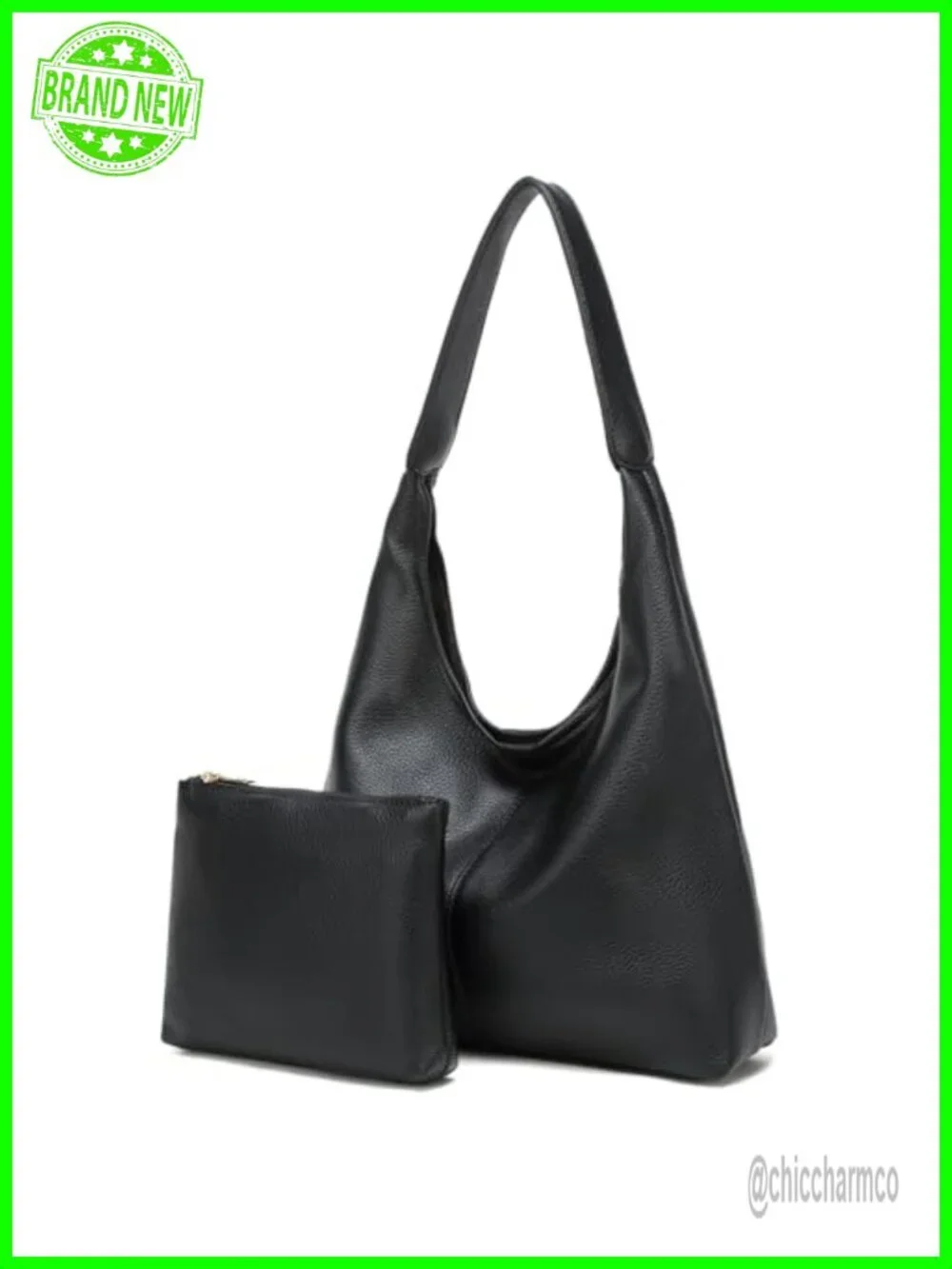 Soft PU Leather Slouchy Hobo Shoulder Bag Large Tote Purse for Work Travel